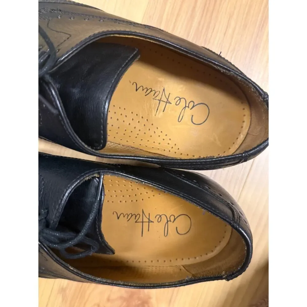 Cole Haan Mens BlK Leather Oxford Dress Shoes Sz 9M
